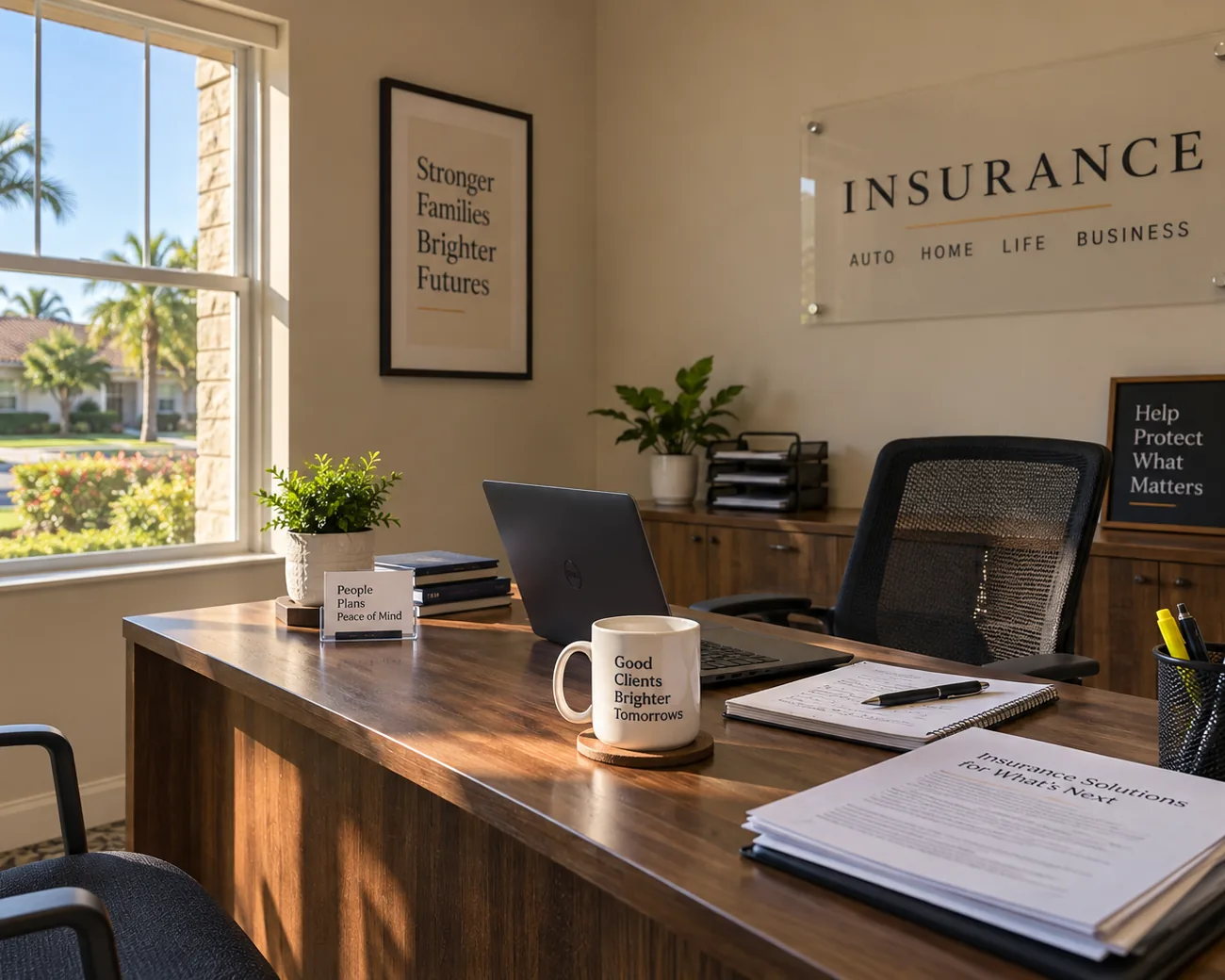 Inside the FishHawk Insurance Center office in Valrico, Florida